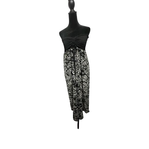 Raviya Strapless Tube Maxi Dress Beach Swim Cover-Up Geometric Print‎ Size L - Picture 1 of 5